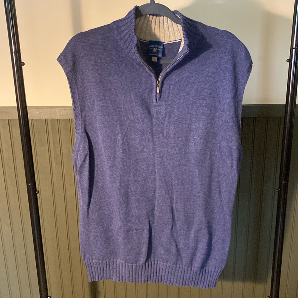 Bill’s Khakis quarter zip sweater vest. Made in USA.